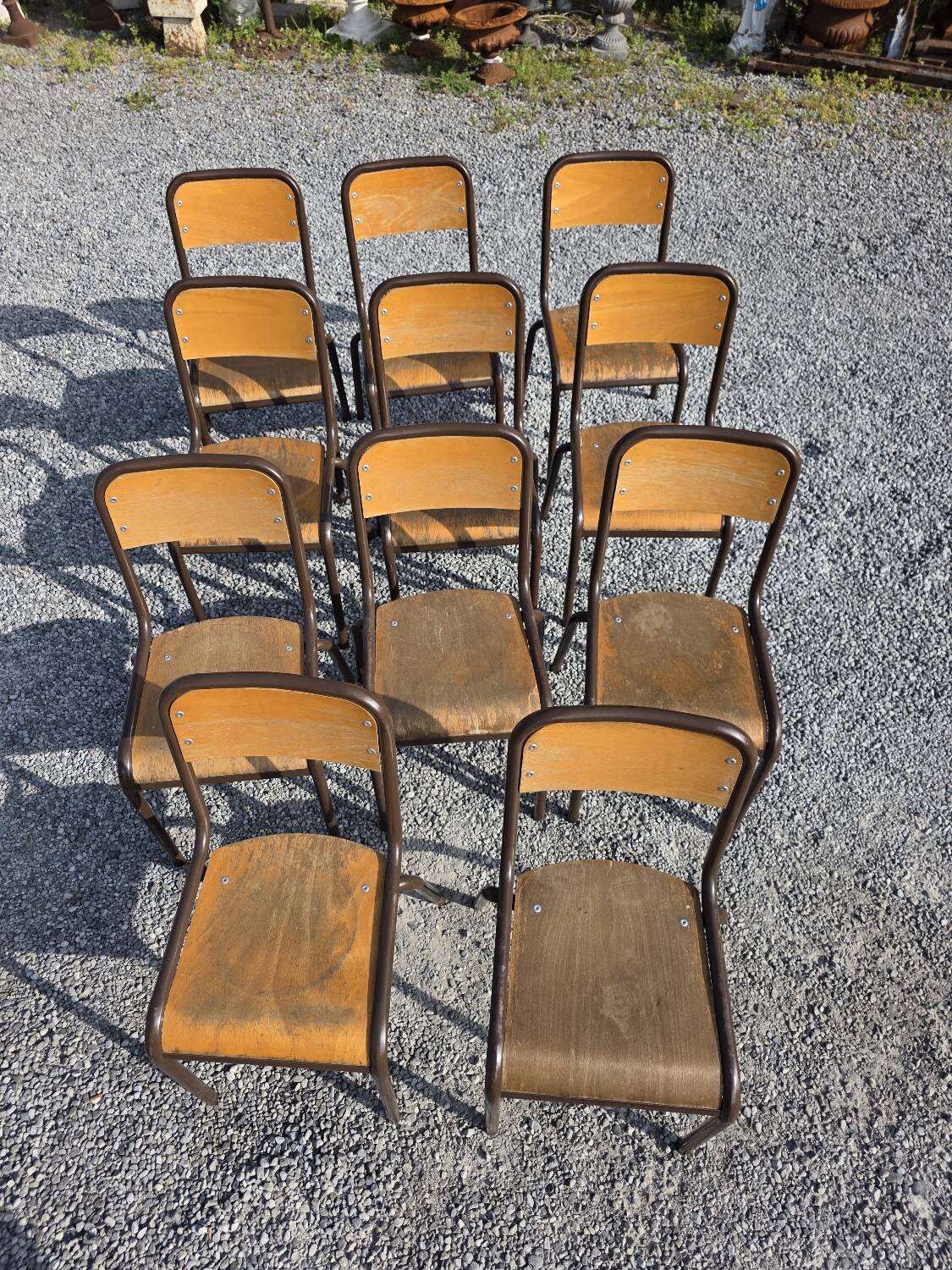 11 school chairs from the 70s
