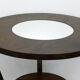 Table basse ronde Art Déco bois foncé & miroir