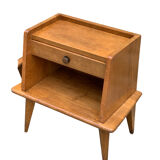 Pair of bedside feet compass solid oak vintage 1950