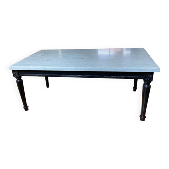 Table basse en marbre et bois