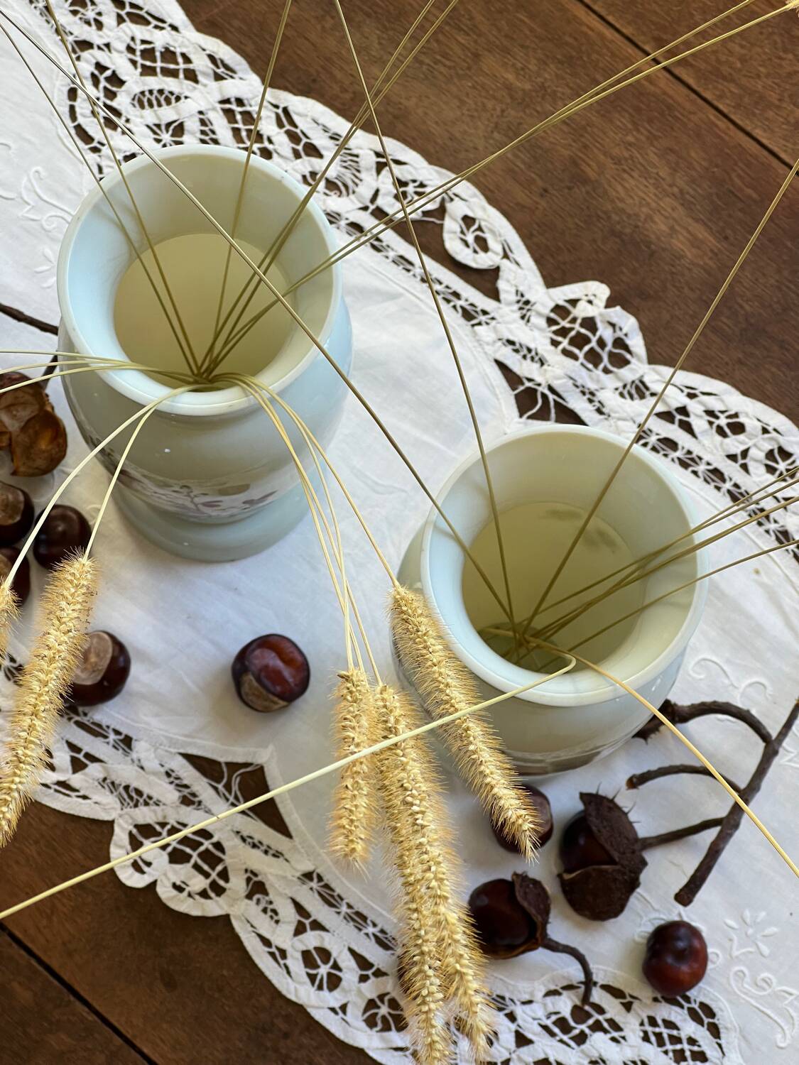 Pair of 19th century opaline glass vases signed