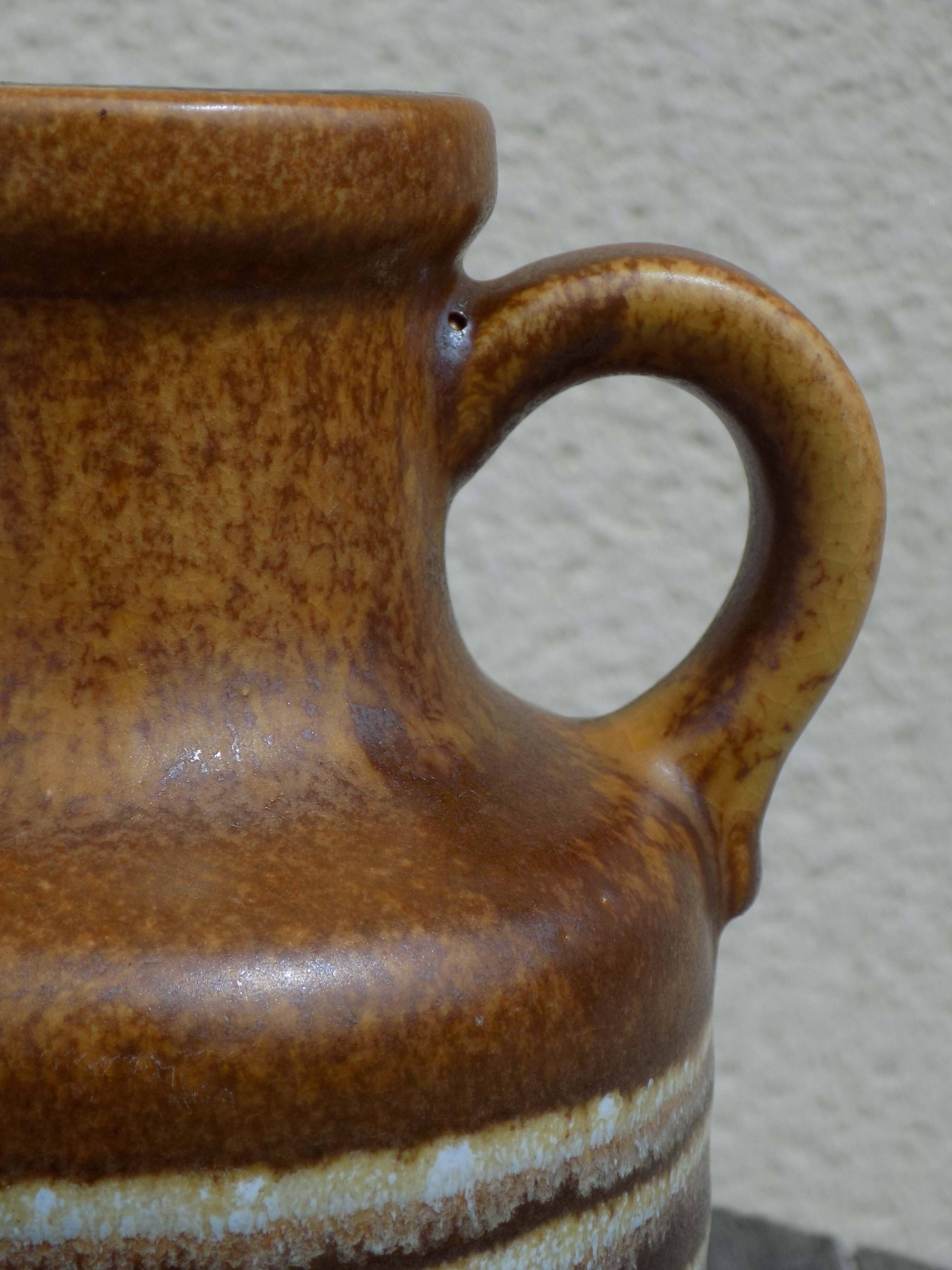 Striped stoneware vase