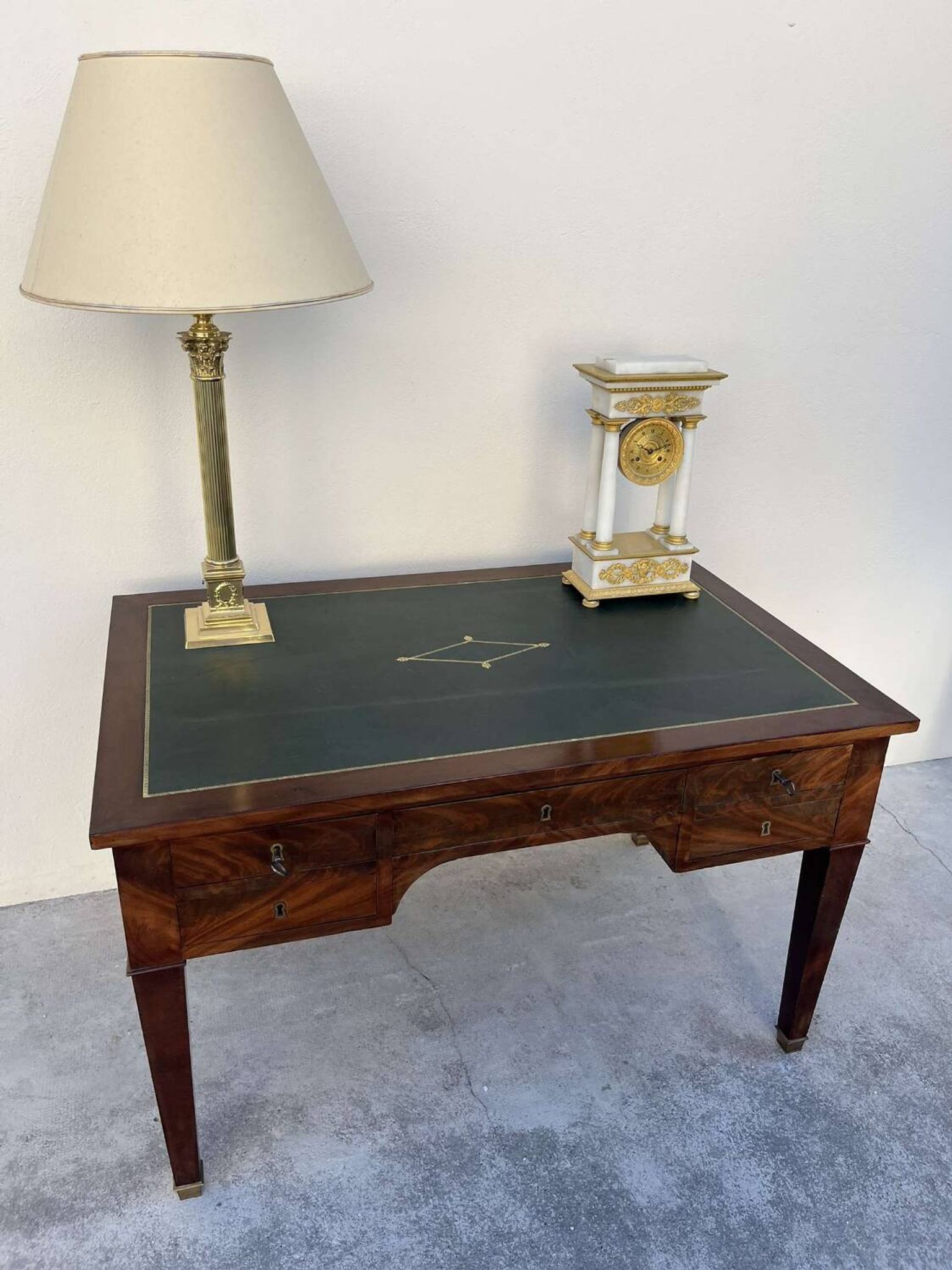Empire style desk in solid mahogany, 19th century
