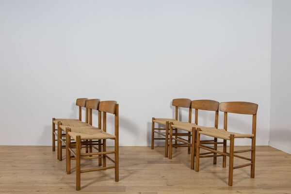 Chaises J39 Folkchairs par Børge Mogensen pour FDB Møbler, Danemark, 1960s, Set