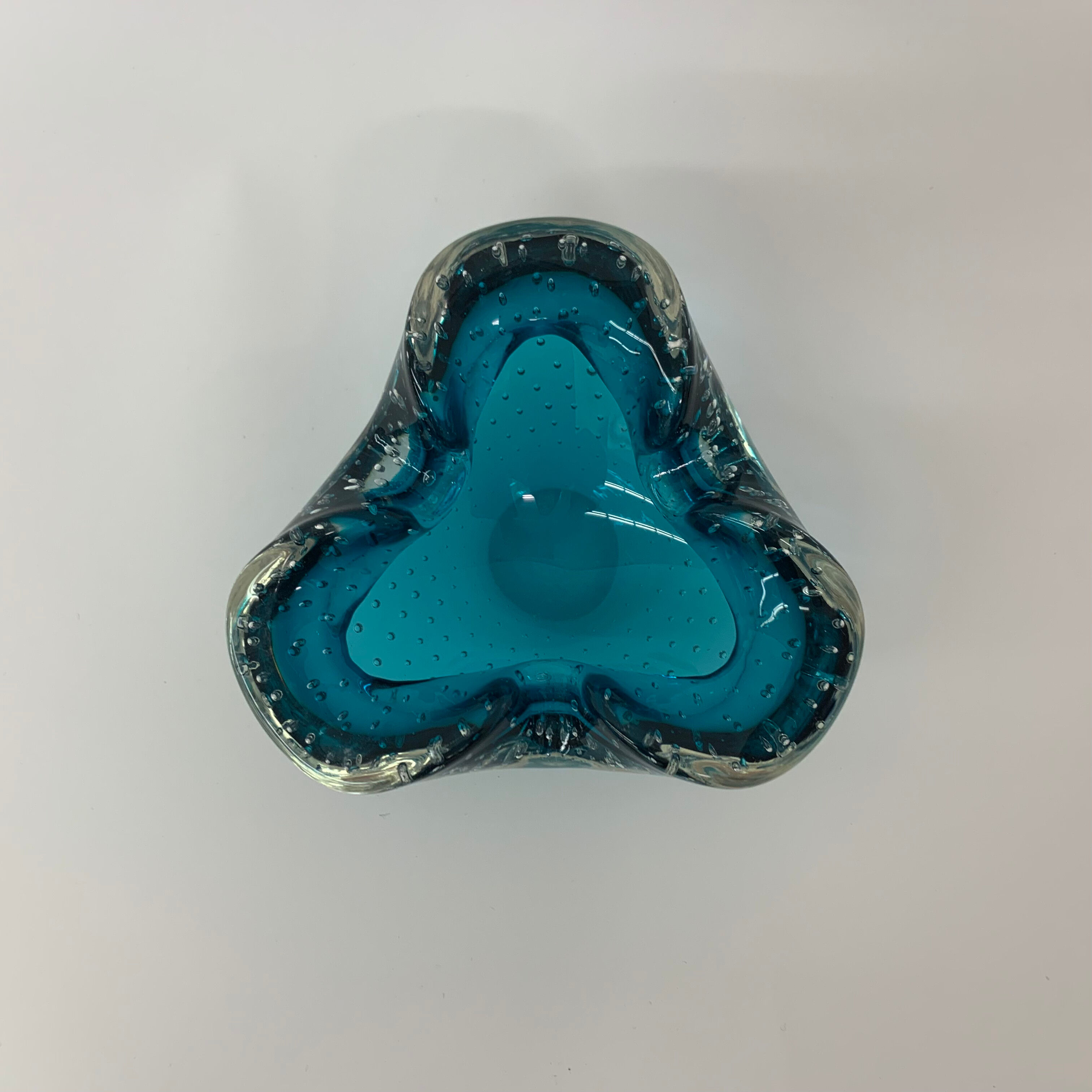 Mid century design set of 4 blue murano glass bowls , 1970's
