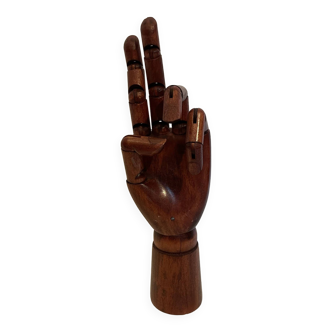 Articulated wooden hand