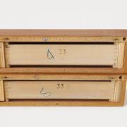 Pair of wall-mounted bedside tables, produced by Permanente Mobili Cantù, ver.