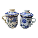 Pair of teacup, lid and infuser