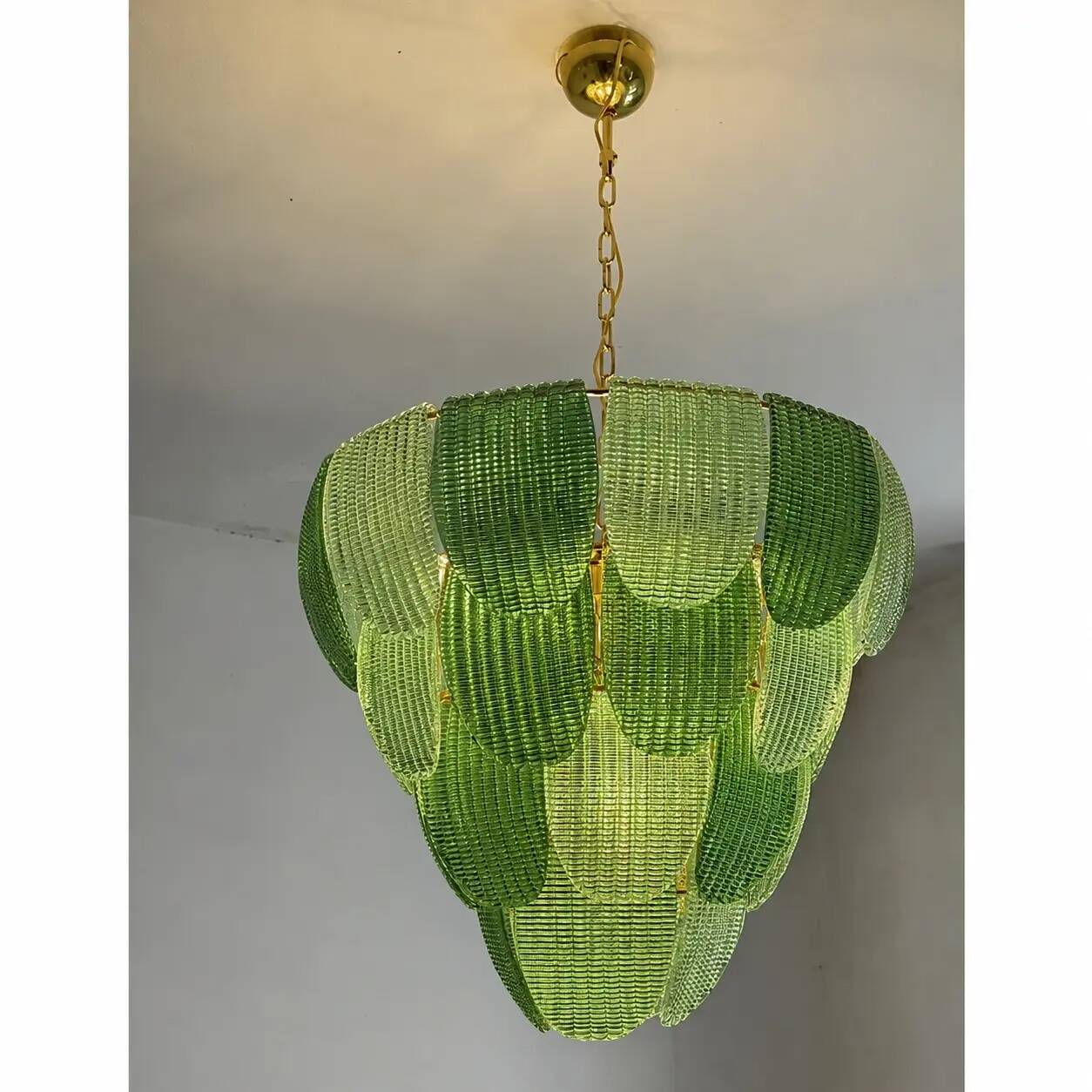 Luxury Multi Green Petals Murano Glass Chandelier – Contemporary Simoeng De