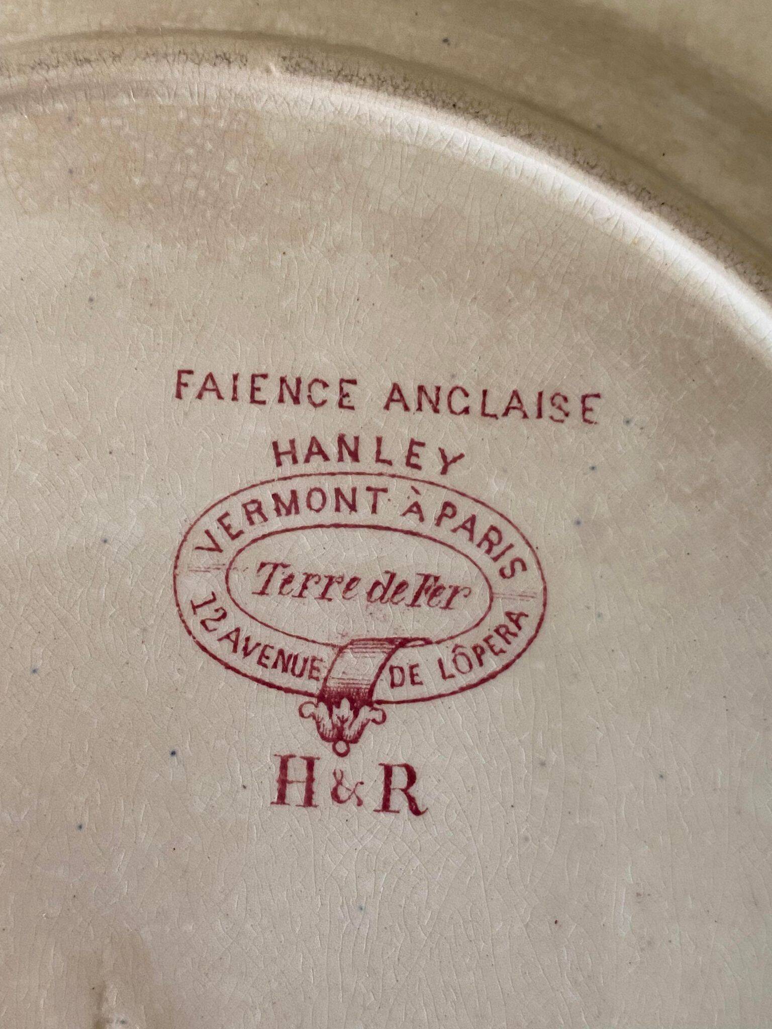 Iron earth plate Vermont English earthenware Hanley