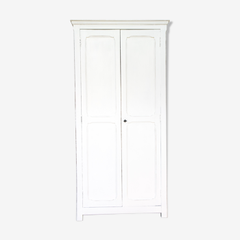 Armoire parisienne blanche patinée, année 50