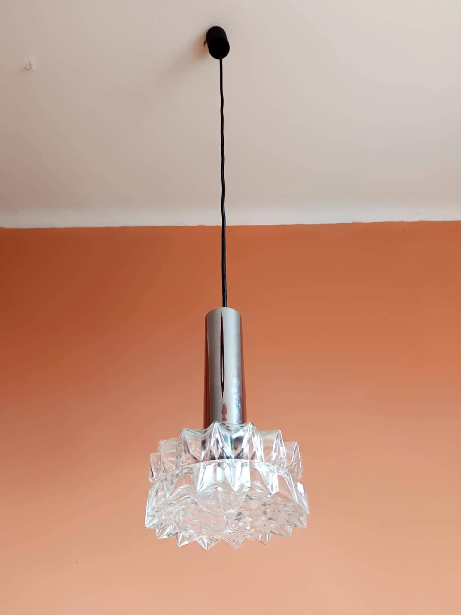 Suspension space age chrome and glass Germany 1970