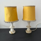 Pair of vintage albatre lamps