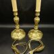 Paire de pieds de lampe style Louis XV - bronze doré