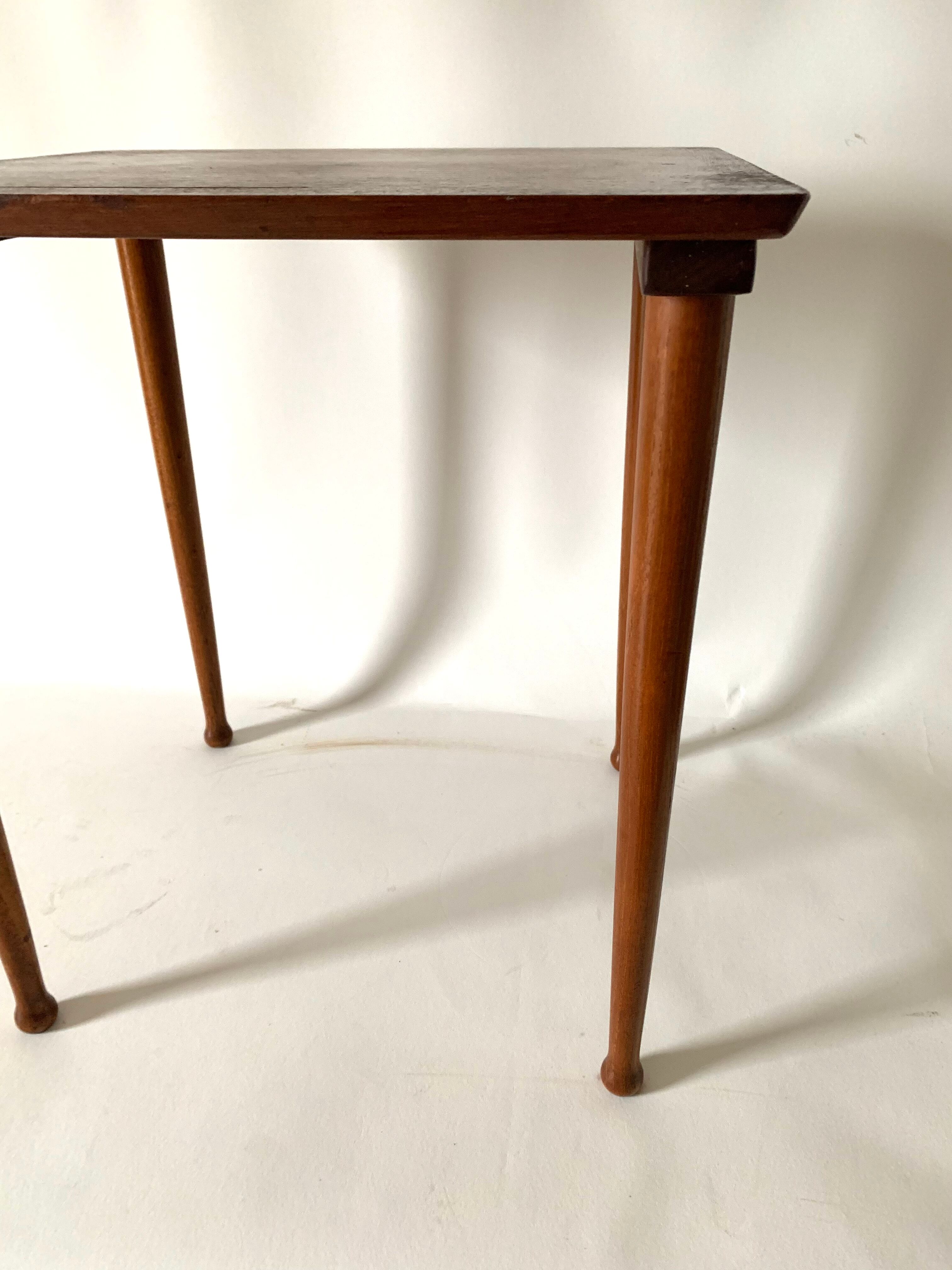 Scandinavian side table in teak Mobelintarsia