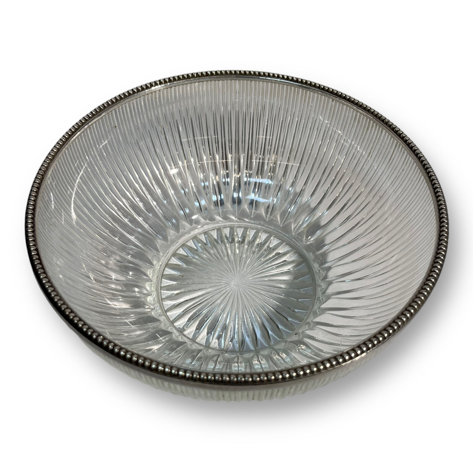 Salad bowl in crystal and solid silver verlys