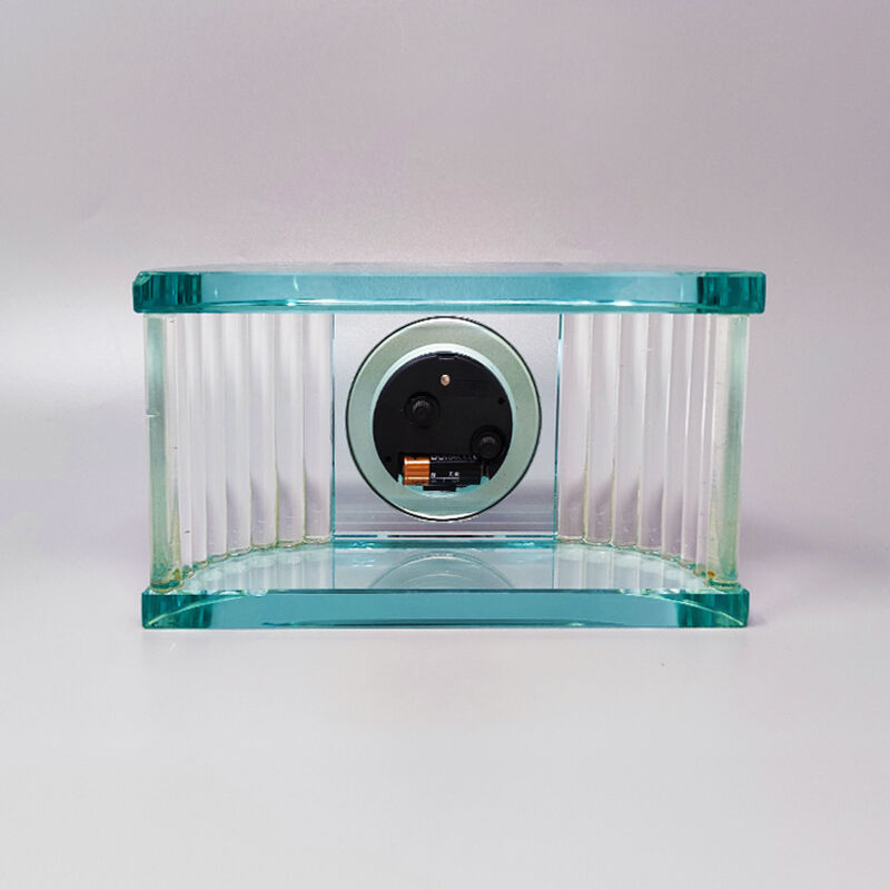 Table Clock by Omodomo in Crystal. Made in Italy1970