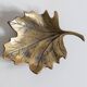 Trinket bowl vintage brass leaf