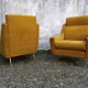 Fauteuils en velours moutarde, 1960