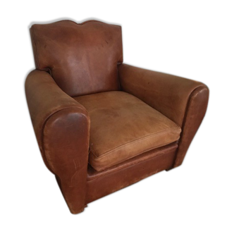 Leather club armchair