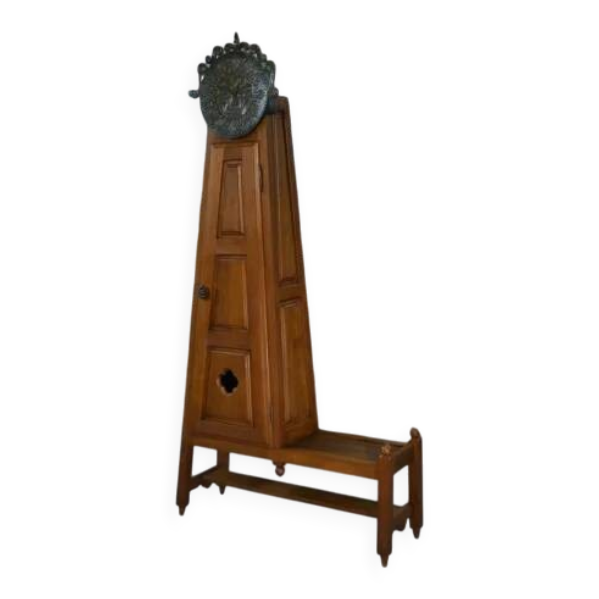 Guillerme et Chambron standing clock with earthenware decoration by Danikowski 1950s