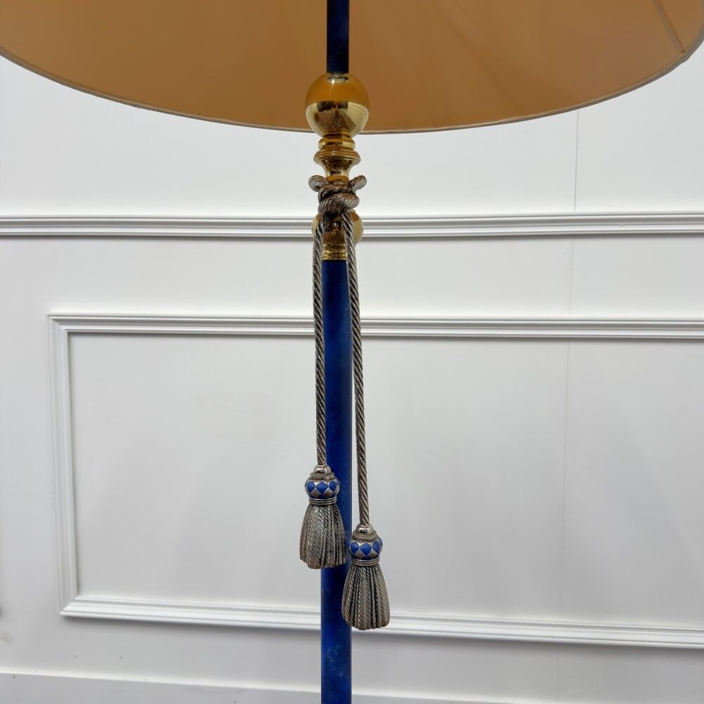 Italian Pr. Gilt Floor Lamp with Ropes
