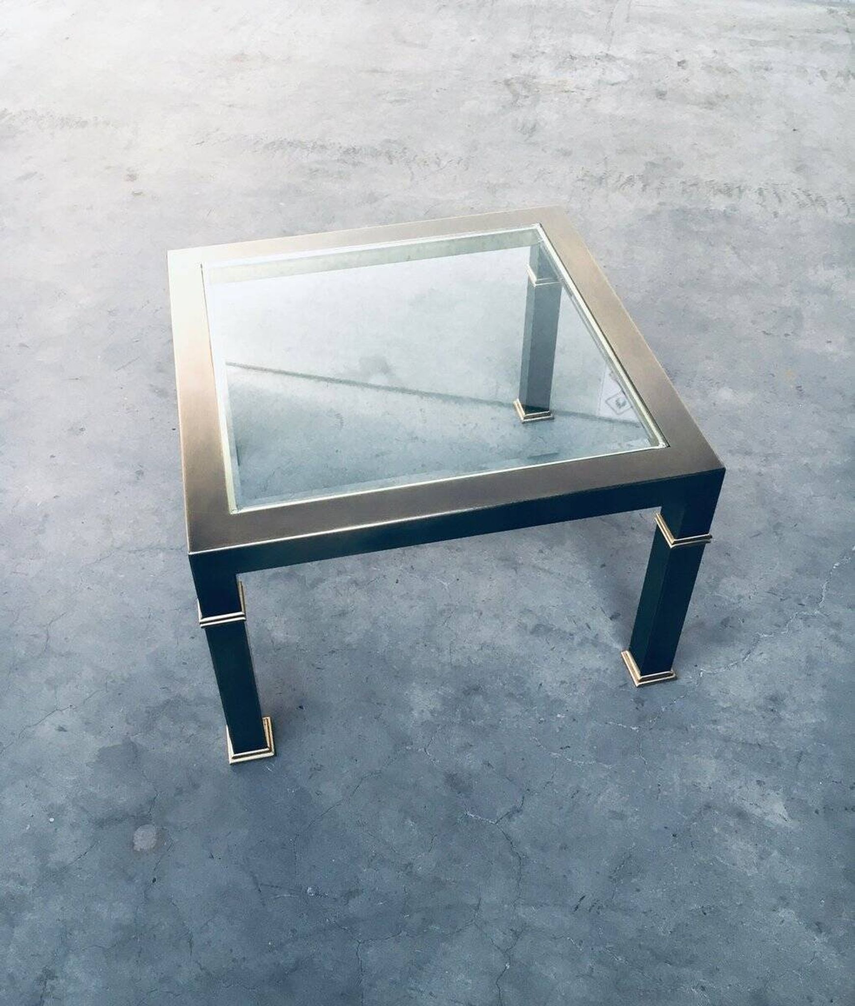 Vintage Postmodern Brushed Metal Coffee Table from Belgo Chrom / Dewulf Selection, 1980s