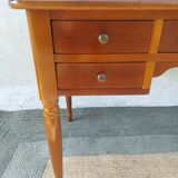 Desk, black leather top