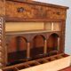 Antique mahogany secretary with leather, Italy, 19th century