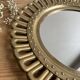 Vintage golden brass sun/flower mirror