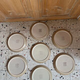 7 dessert plates in stoneware