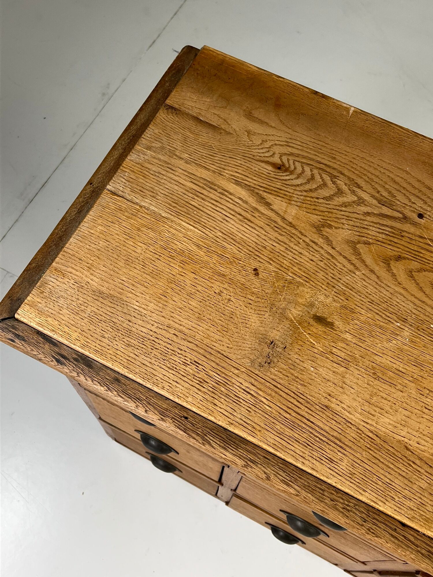 Pharmacy cabinet chest of drawers large oak antiques