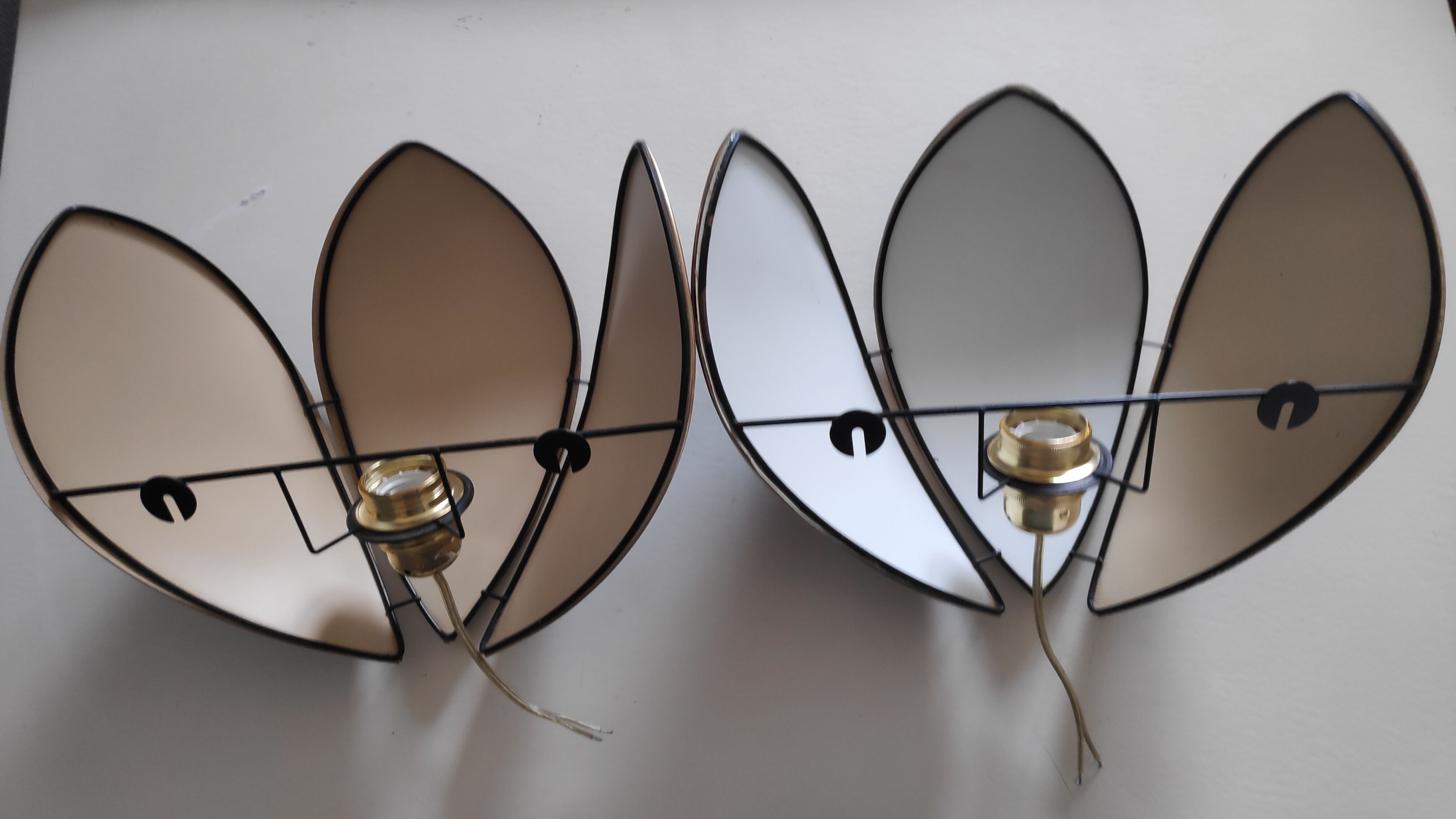 Black and gold wall lamps