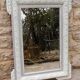 Miroir en bois patine blanc et gris Shabby chic 66x83cm