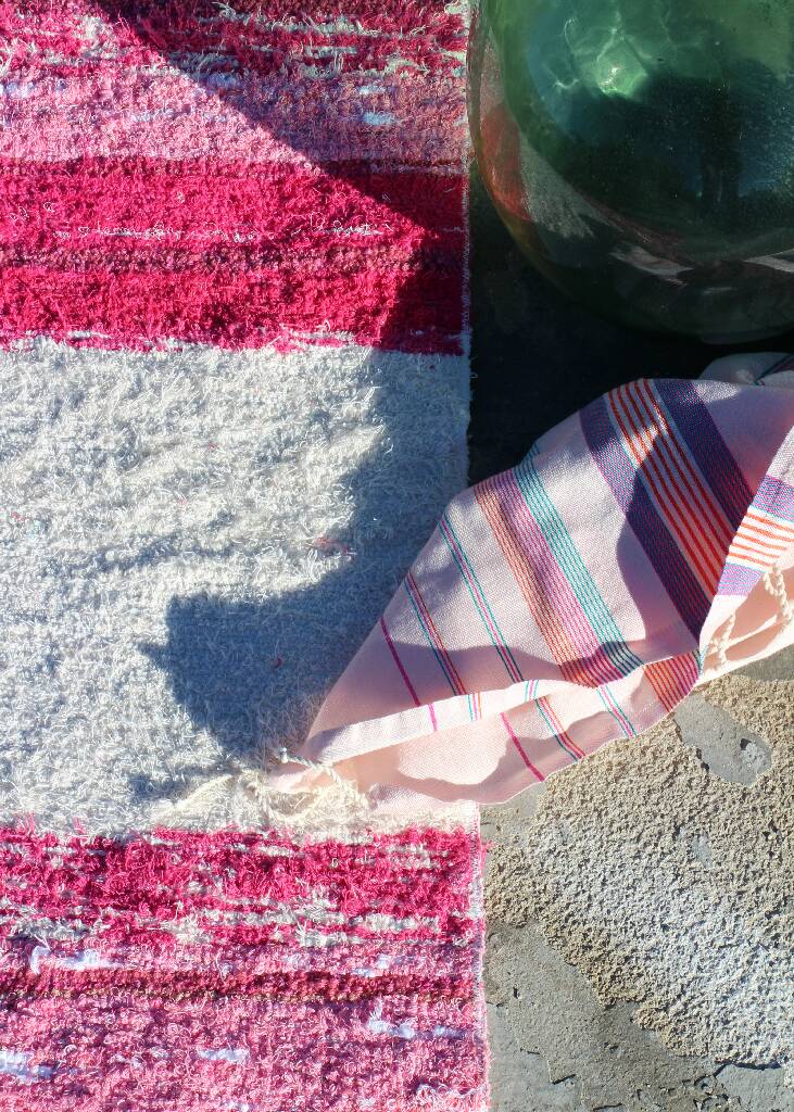 Tapis artisanal tissé main en coton recyclé - 50 x 90 cm