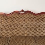 Three-seater Louis XV style sofa in brown velvet.