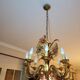 Set of painted metal chandeliers with flower decor