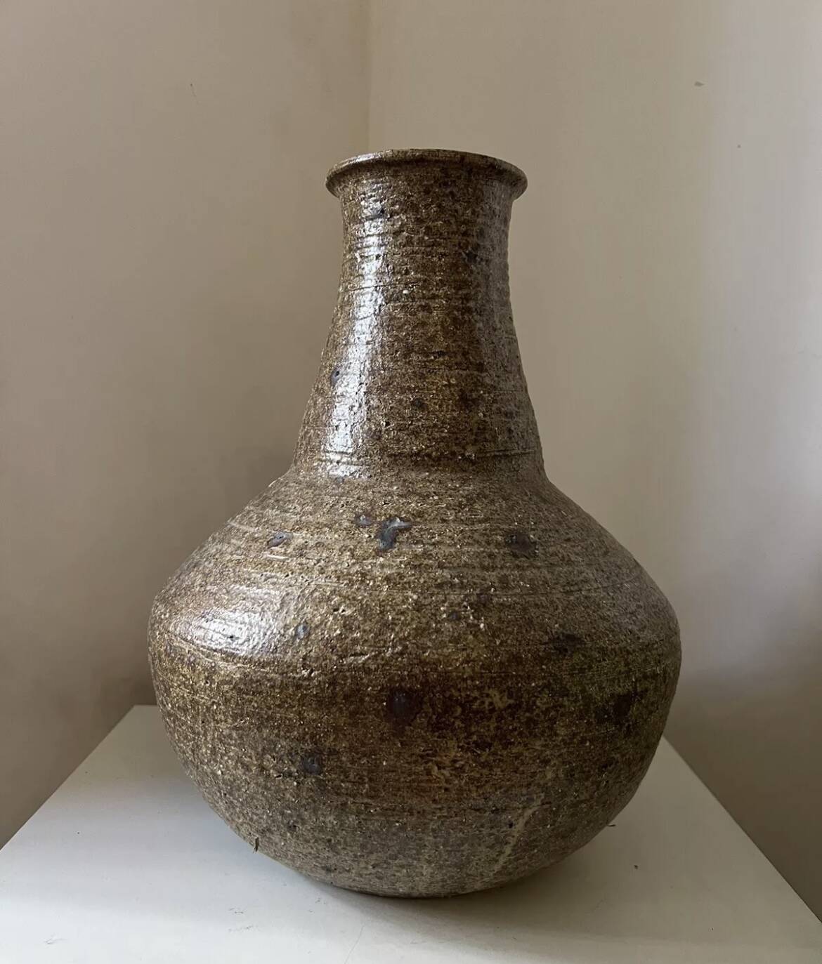 Large stoneware lamp base vase, 1970s vintage