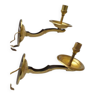 Paire d'appliques bronze