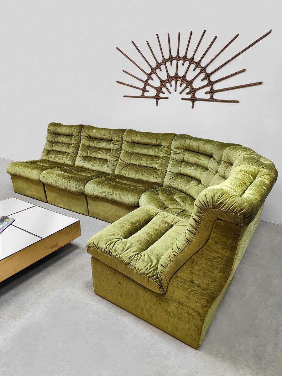 Vintage modular lounge sofa 'Forest velvet'