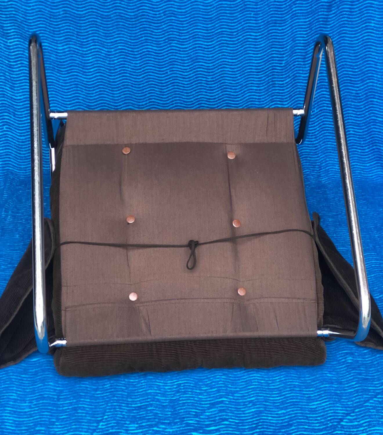 VELVET BROWN CHROME ARMCHAIR 1970 IKEA VINTAGE