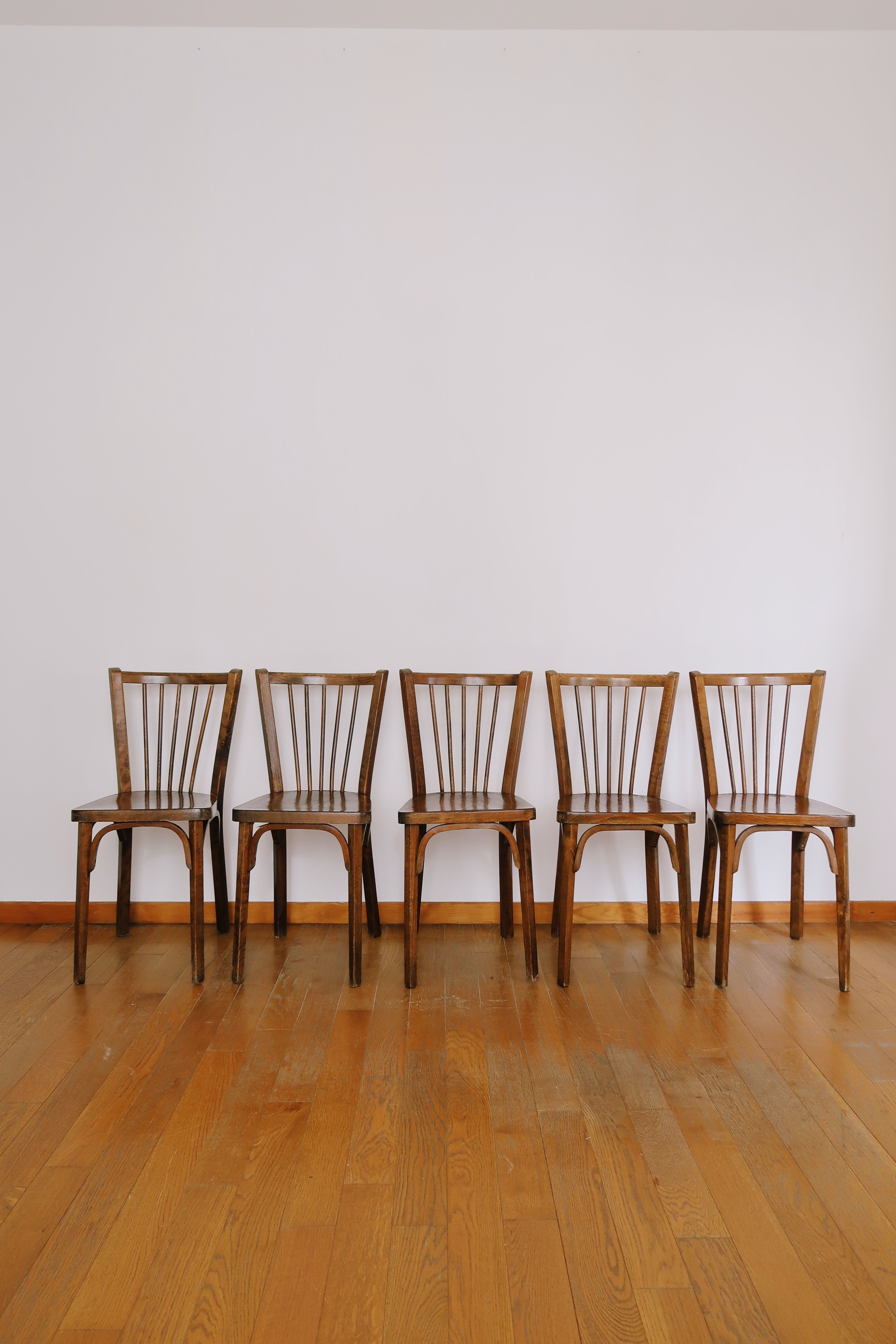 Lot de 5 chaises bistrot baumann vintage