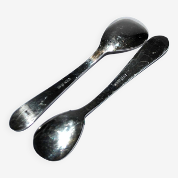 Vintage silver metal salt spoons OKA 12