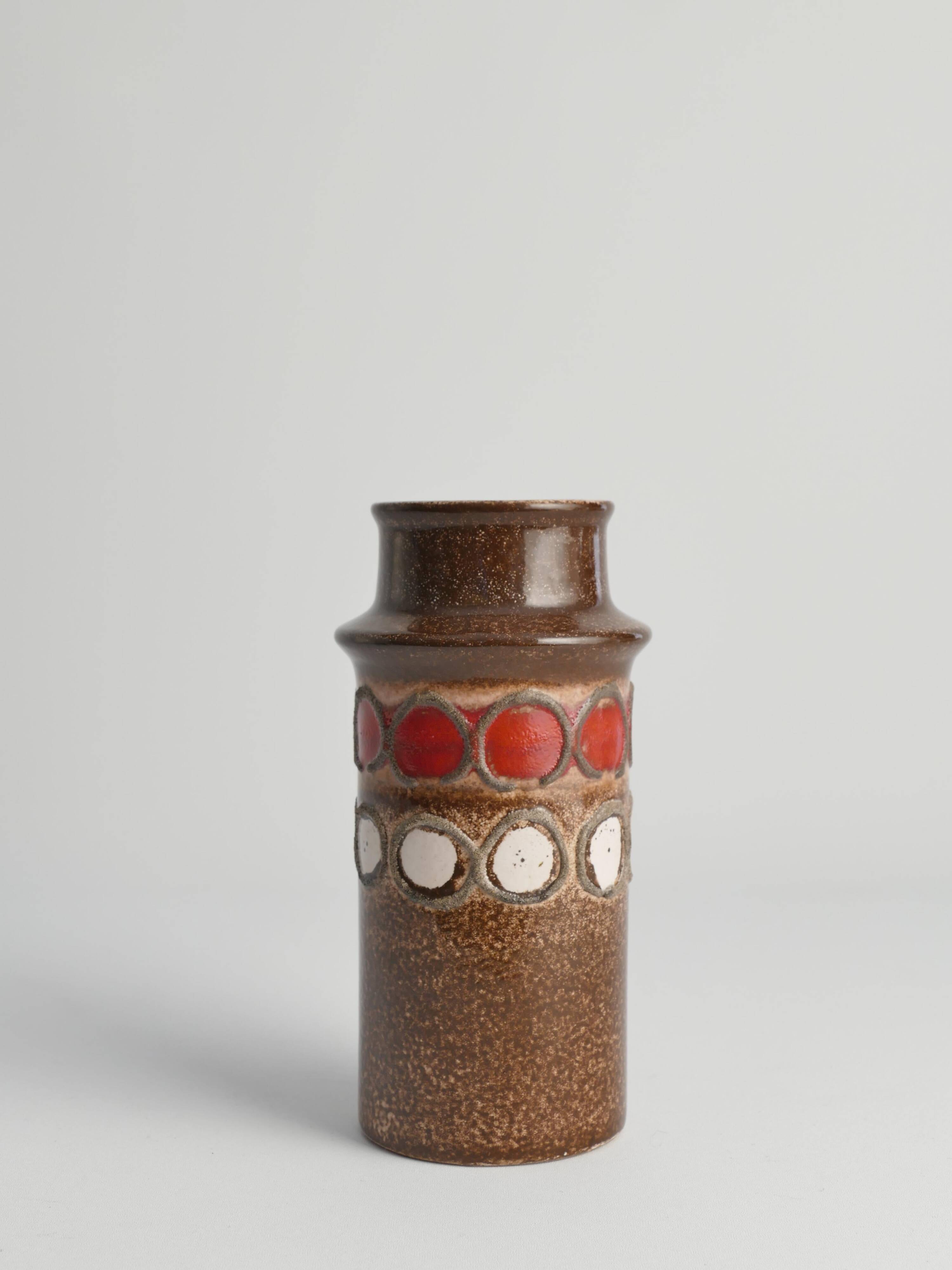 Mid-Century Modern Brown Ceramic Vase by VEB Haldensleben, East Germany, 1960s