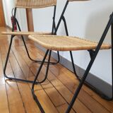 70s rattan folding chairs