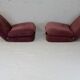 Pair of "eggplant" armchairs, France, circa 1970