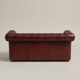 Vintage 3-seater Chesterfield sofa in burgundy leather - teak frame, 1960s.