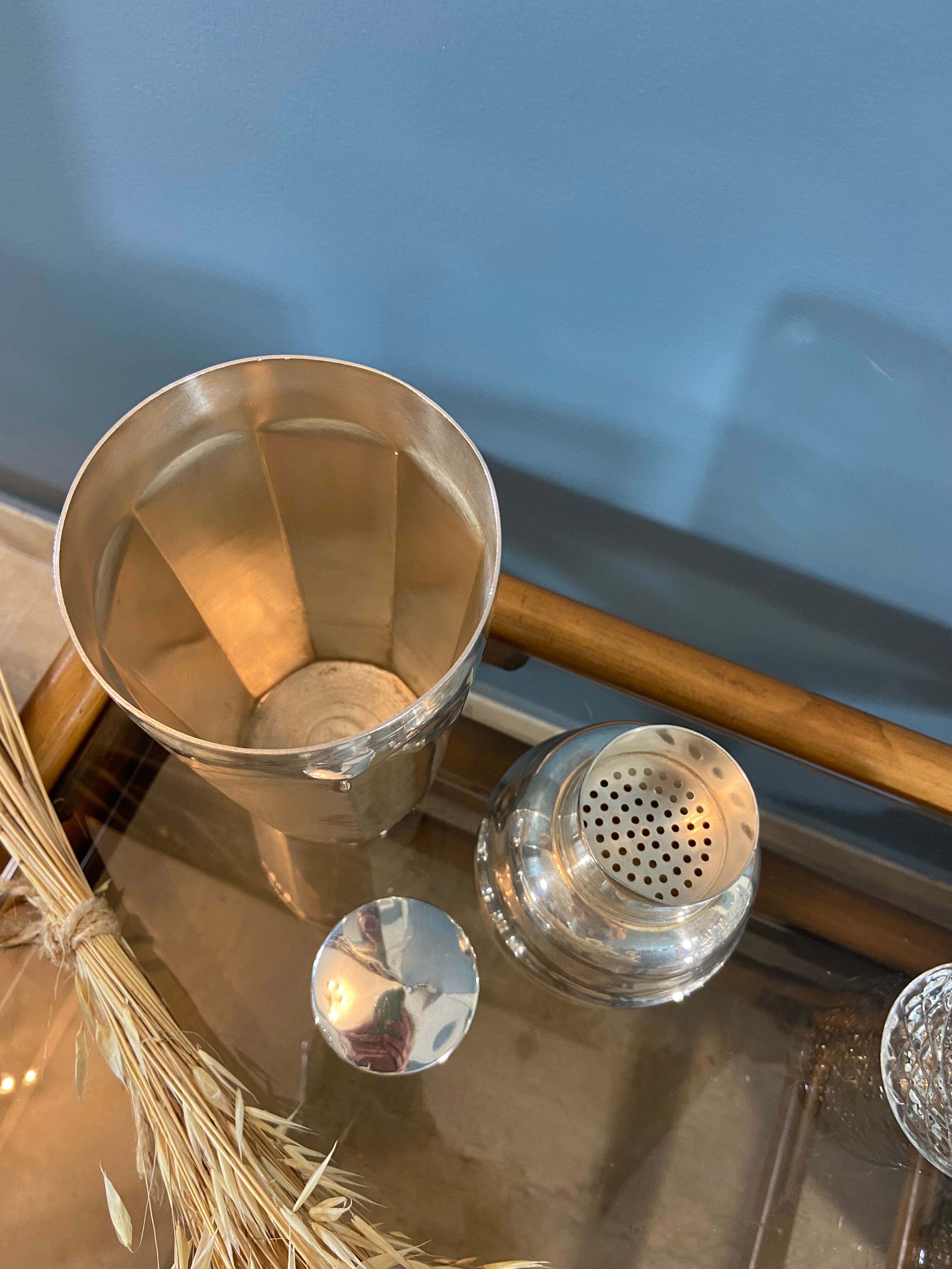 Vintage silver metal shaker