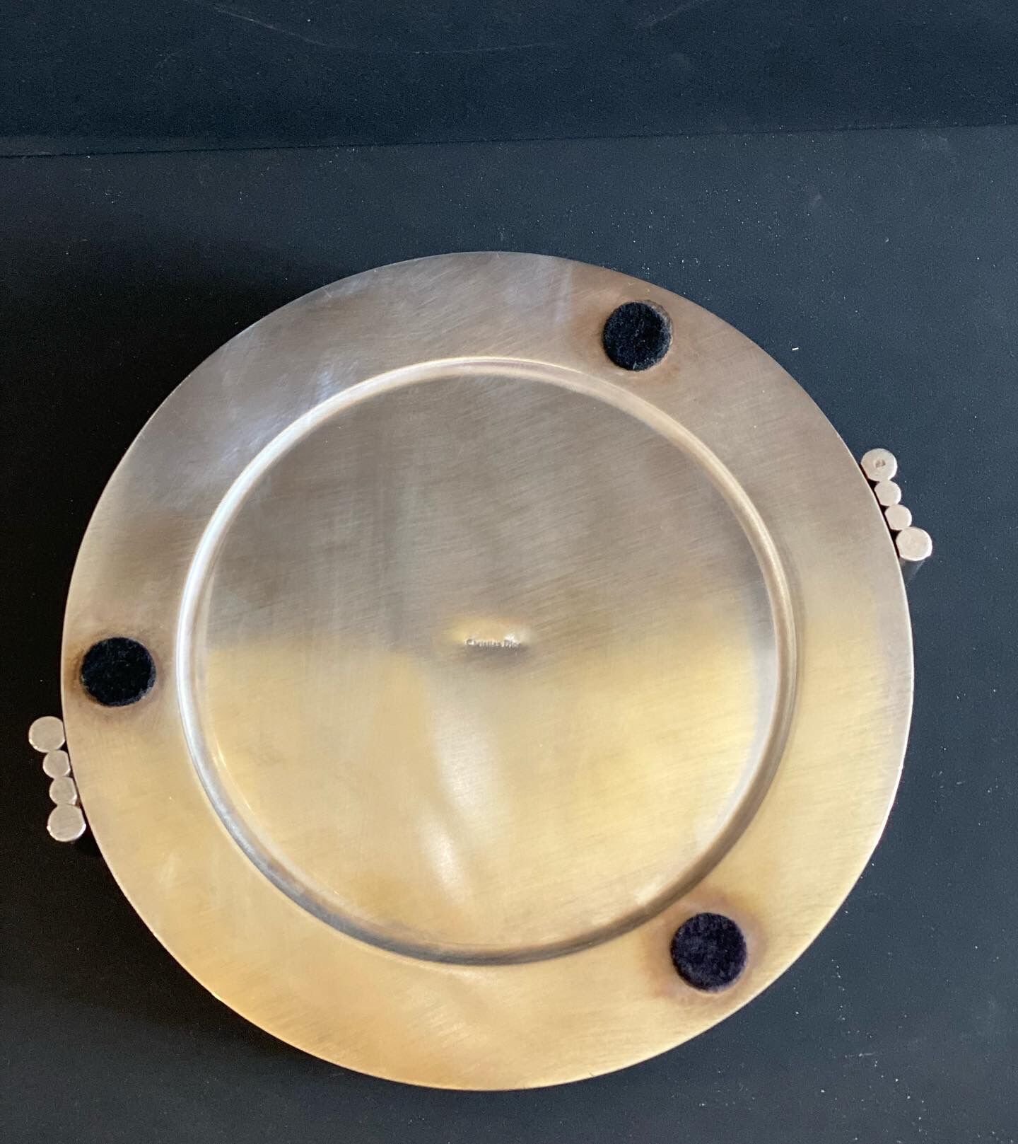 Silver metal ashtray signed christian dior circa 1970