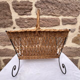 Rattan magazine rack